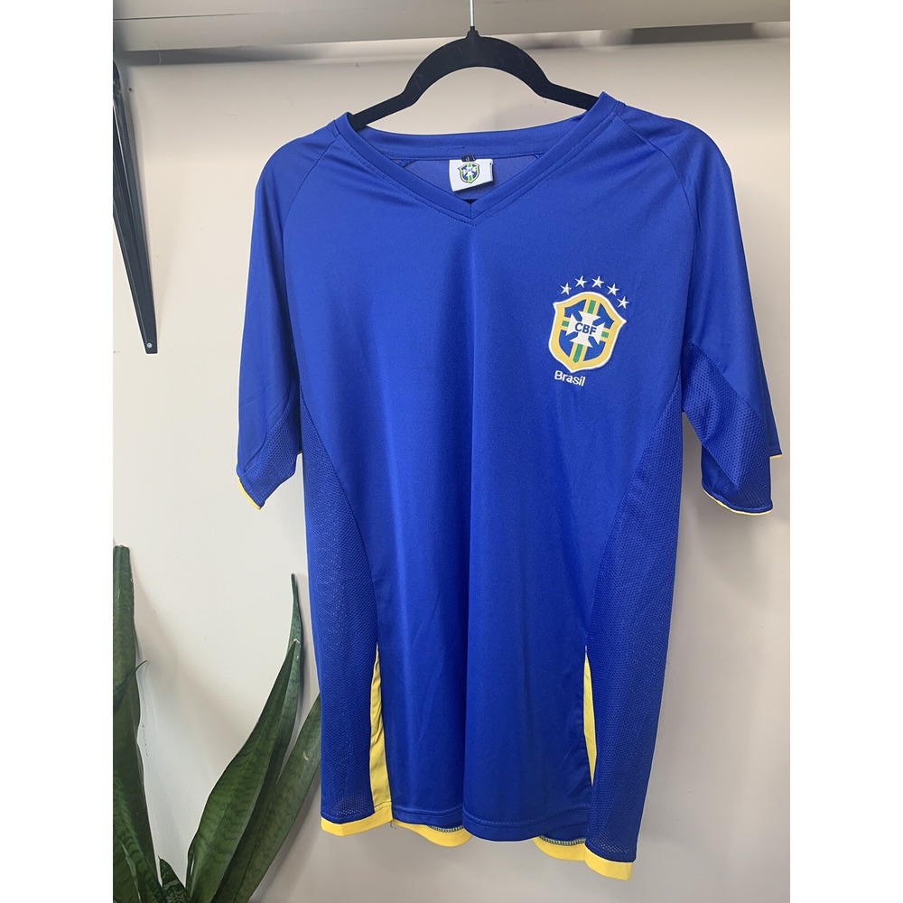 VINTAGE CBF BRAZIL NATIONAL TEAM AWAY FOOTBALL‎ JERSEY #17 MEN'S XL SOCCER